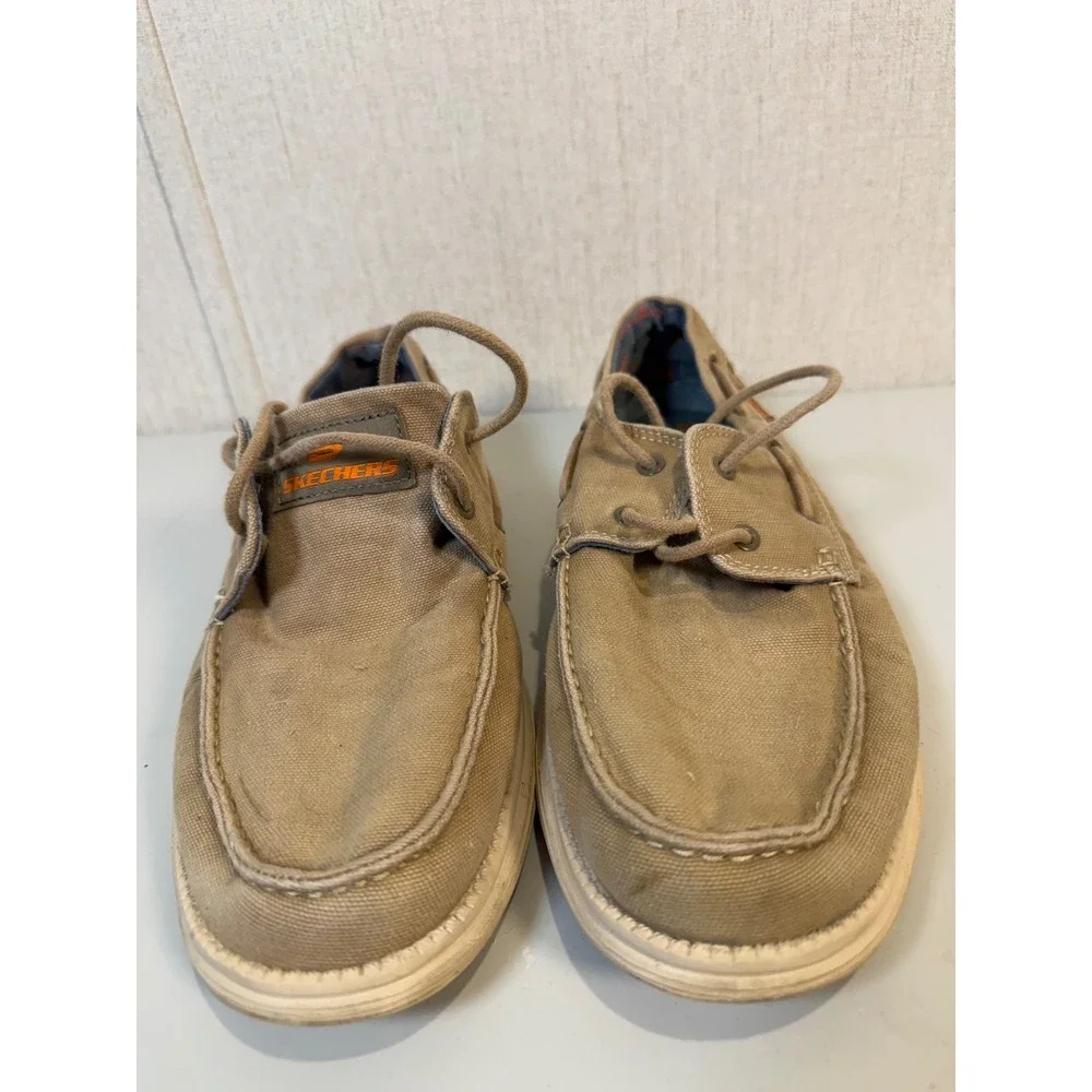 Skechers Boat Shoe Men 8.5 Melec Classic Fit Round‎ Toe 64644 Lace Up